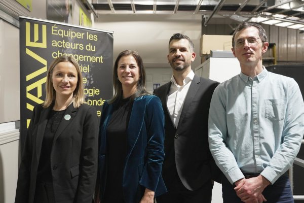 The French Secretary of State in charge of Ecology Bérangère Couillard visiting the Pyrowave pilot plant