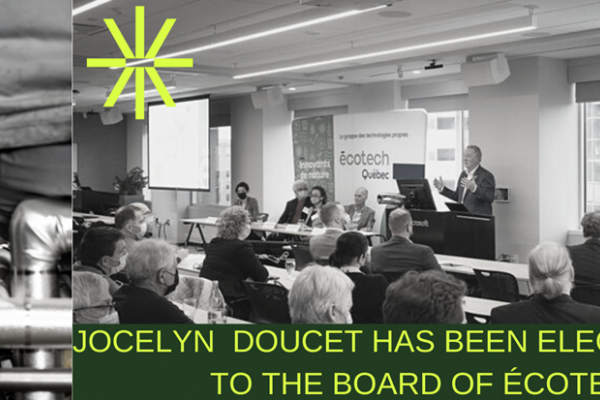 Jocelyn Doucet elected to the Board of Écotech Québec