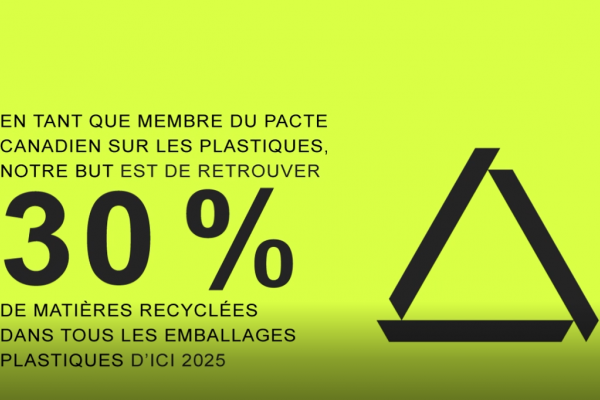 Visons un minimum de 30% de contenu recyclé dans les emballages plastiques