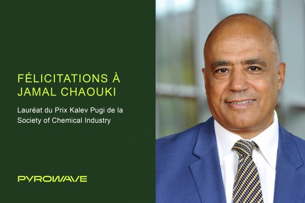 Jamal Chaouki, co-fondateur de Pyrowave, reçoit un prix prestigieux !