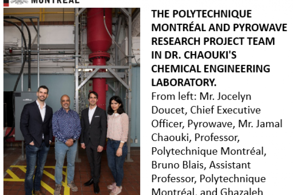 A PYROWAVE-POLYTECHNIQUE MONTRÉAL PARTNERSHIP AS PART OF A RESEARCH PROJECT FOR THE ELECTRIFICATION OF CHEMICAL PROCESSES THROUGH MICROWAVES