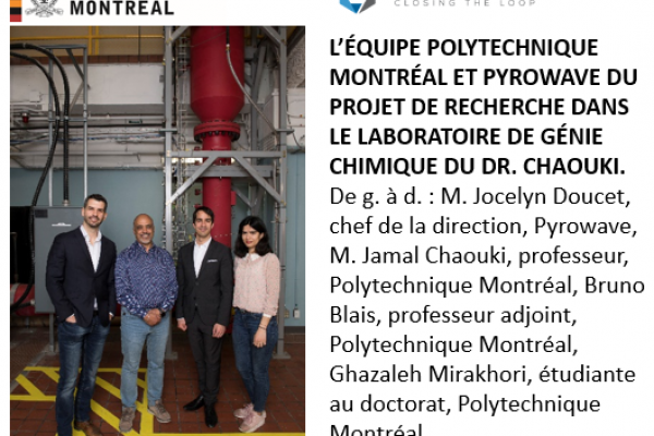 PARTENARIAT ENTRE PYROWAVE ET POLYTECHNIQUE MONTRÉAL POUR UN PROJET DE RECHERCHE SUR l’ÉLECTRIFICATION DES PROCÉDÉS CHIMIQUES GRÂCE AUX MICRO-ONDES