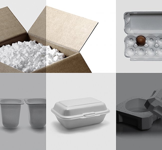Recycled styrene in sustainable packaging